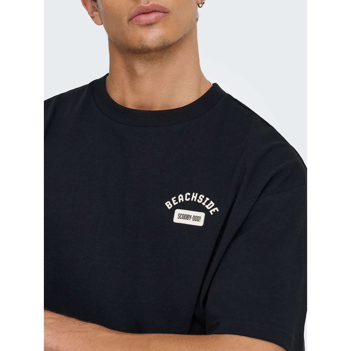 ONLY & SONS MEN΄S SCOOBY DOO OVERSIZE FIT COTTON T-SHIRT 22037498 JET BLACK BEACHSIDE